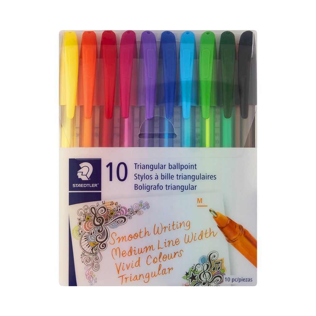 Staedtler - Triangular Ballpoint pen (10 colour, medium)