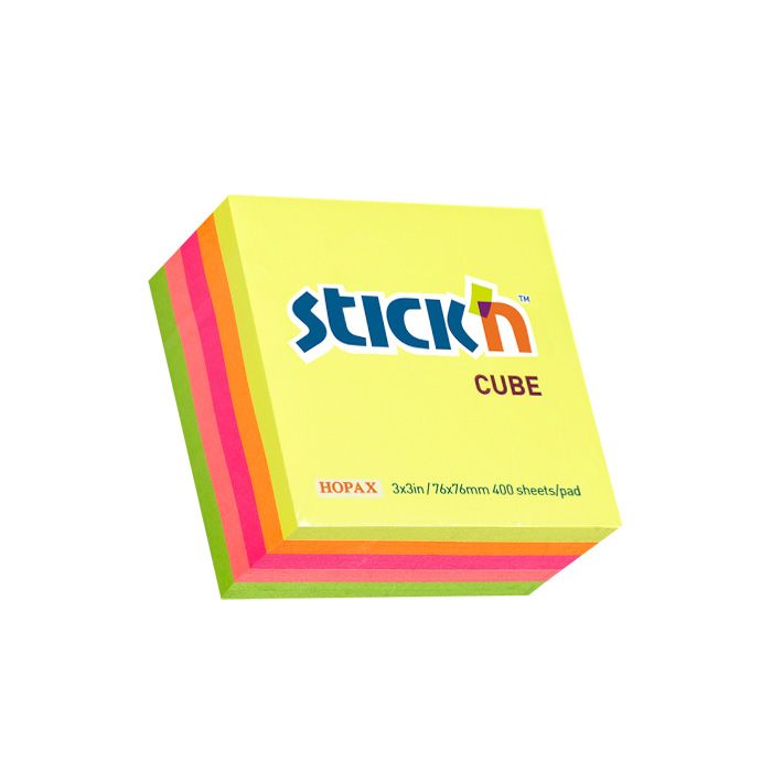 Stick 'n Neon Cube Assorted 76x76
Stick Notes