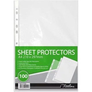 Treeline Filing Pockets 40 Micron PVC A4 - Pack of 100